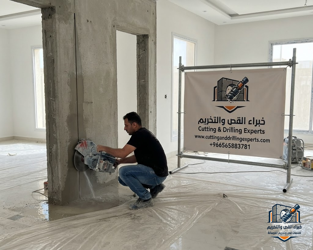 فتح كور خرسانة حي الحرازات جدة بأجهزة الكور الماسي الحديثة بدون تكسير أو تشققات